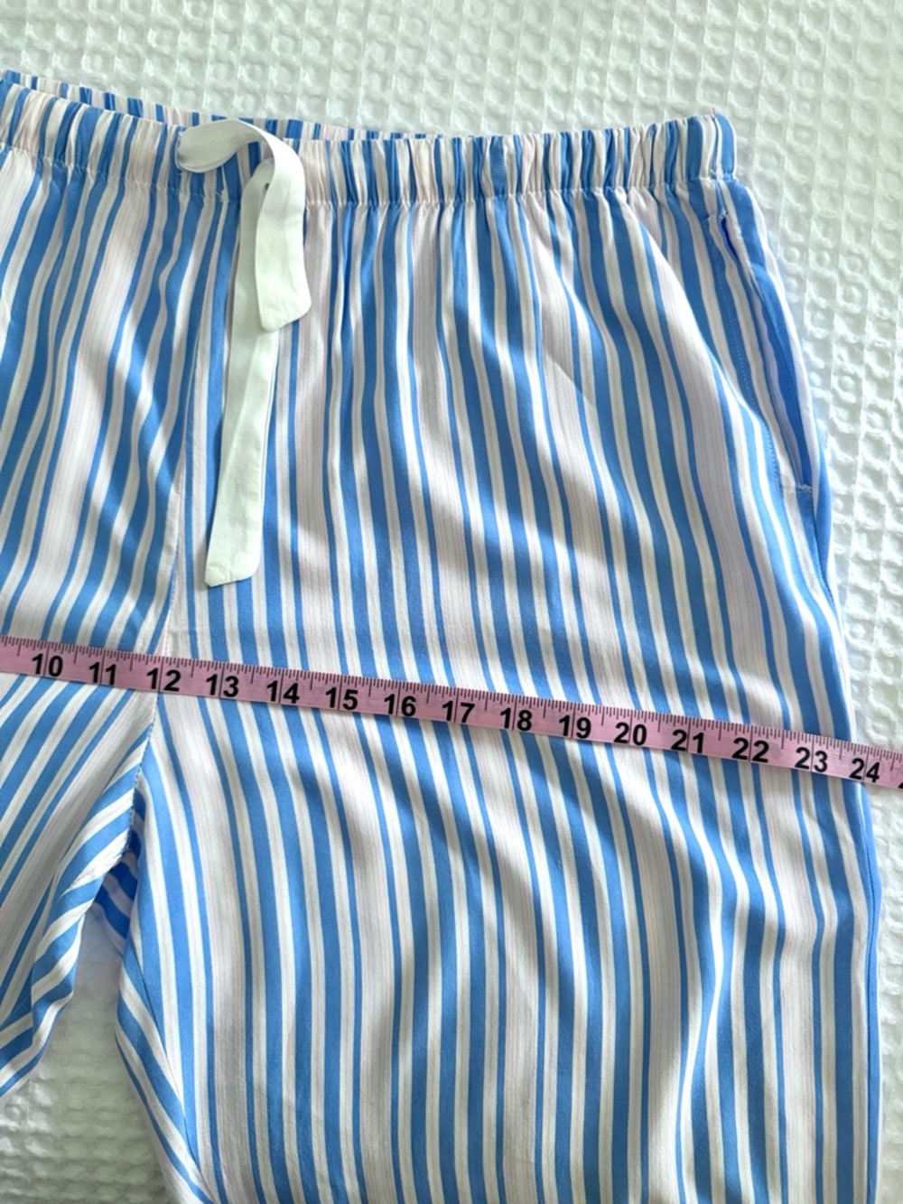 U.S. Polo Assn. Light Blue V-Neck Top with Blue & White Striped Pajama Pants - Picture 10 of 12
